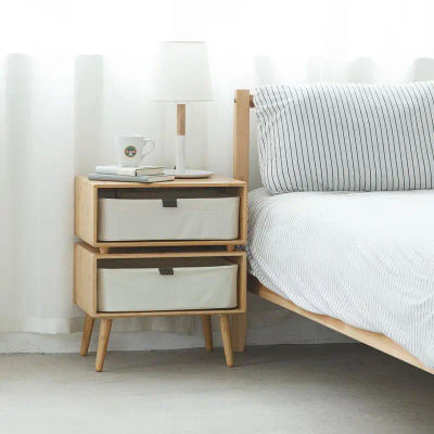 Cómoda sencilla, mueble de almacenamiento para dormitorio infantil, cómoda de madera maciza de bambú