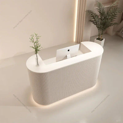 Mostrador de recepción de empresa moderna, muebles personalizados que incluyen para cajas, salón de belleza, tienda de ropa, mostrador de barra de pintura y mostrador pequeño