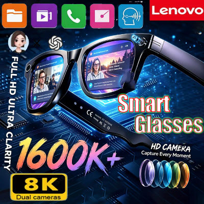 Gafas Inteligentes Inalámbricas Lenovo 1600MP 8K con IA, Gafas de Sol Bluetooth con Control Remoto, Táctiles, Grabación de Fotos, Asistente de Voz y Traductor