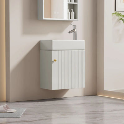 Muebles de baño, armarios de baño, lavabo con fregadero bajo encimera de 46 cm, lavabo bajo encimera, lavabo suspendido bajo encimera, muebles de baño pequeños para habitación de invitados
