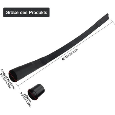 Adaptador de manguera para aspiradora, puerto de repuesto duradero, herramienta para hendiduras negra, Kit de accesorios de esquina Flexible, 35mm-32mm, novedad de 2025