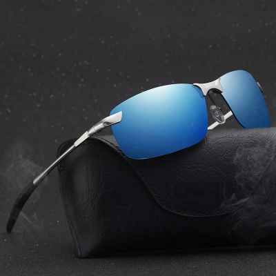 Gafas de sol polarizadas clásicas de Metal para hombre, gafas de sol Retro de media montura para conducir y pescar, gafas de diseñador de marca de lujo, UV400