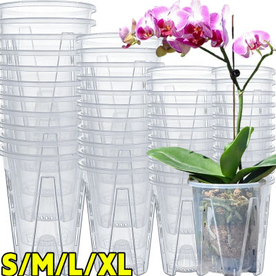 Macetas de orquídeas con estómata, maceta transpirable con ranura para plantar, control de raíces de jardín, para plantas suculentas de follaje Phalaenopsis, 1-4 Uds.