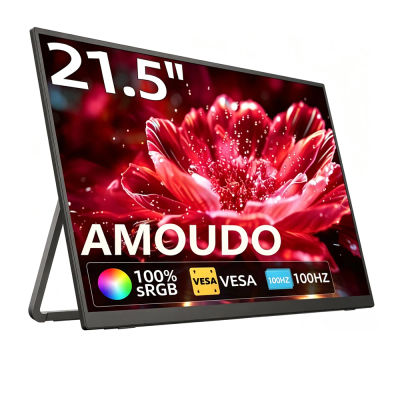 Monitor Portátil Amoudo de 21,5 Pulgadas, 1080P, 100Hz, Segundo Monitor Compatible con VESA, Pantalla Ancha
