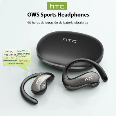 HTC NE19 auriculares Bluetooth AI OWS auriculares inalámbricos deportivos con micrófono potentes graves AI traductor auriculares impermeables de larga duración