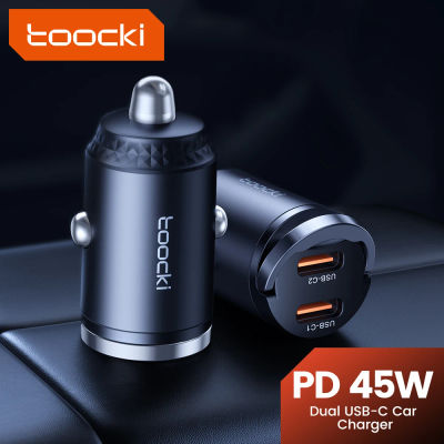 Toocki 45W USB tipo C cargador de coche de puertos duales carga rápida 3,0 FCP SCP para iPhone Xiaomi Huawei Samsung cargador de coche de carga rápida