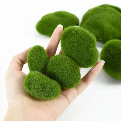 10 Uds. De piedra de musgo Artificial, bola de rocas de musgo Artificial, planta verde falsa para el hogar, jardín, maceta, decoración, artesanías creativas