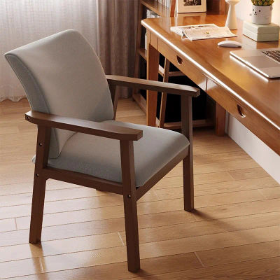 Muebles de Salón, Silla de Comedor de Madera Maciza, Silla de Estudio con Reposabrazos y Respaldo, Silla de Oficina con Asientos Acolchados, Silla de Café