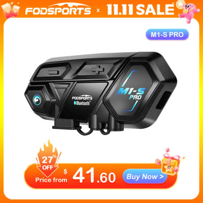 Fodsports M1-S Pro intercomunicador moto casco Bluetooth auriculares intercomunicador motocicleta para 8 conductores intercomunicadores impermeables