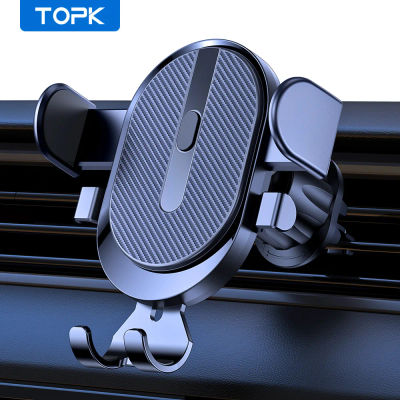 Soporte para Teléfono de Coche, TOPK 2026, Soporte Universal para Teléfono con Bloqueo Automático y Clip para Rejilla de Ventilación de Coche, para iPhone y Samsung