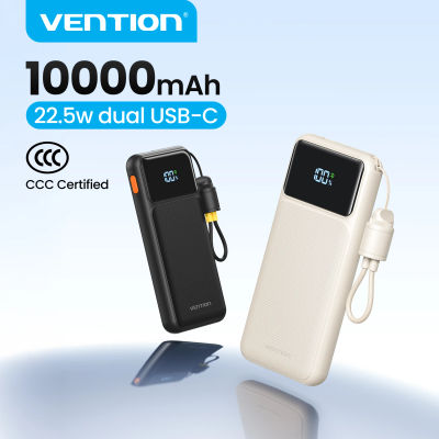 Banco de Energía Vention CCC de 22.5W y 10000mAh, Cargador Portátil Rápido para Xiaomi, iPhone, Samsung, Batería de Repuesto, Certificado 3C