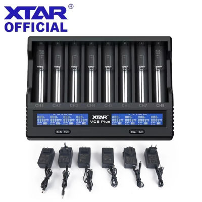 XTAR VC8 Plus 18650 cargador de batería 12V CC entrada 3A carga rápida cargador inteligente pantalla LCD 21700 cargador de batería