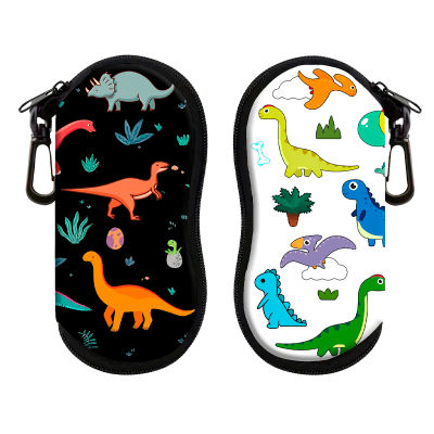 Estuche para gafas de sol de dinosaurio de dibujos animados, estuche para gafas para mujeres y hombres, bonito estuche para gafas de lectura, Protector para gafas, caja con cremallera