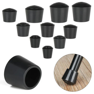 Cubierta de goma para patas de silla, almohadillas antideslizantes para patas de mesa redonda negra, accesorios para muebles, 10 unids/lote por paquete