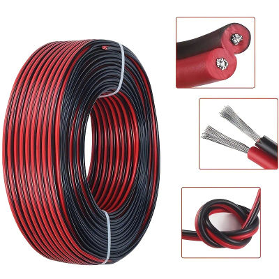 Cable de conexión rojo y negro de 12V, Cable plano automotriz de 2 pines, cables de extensión LED para timbre, cinta de lámpara, altavoces de iluminación