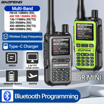 BAOFENG Mini Walkie Talkie UV-5R multibanda inalámbrica Bluetooth frecuencia de programación 999CH Radioaficionado portátil con linterna