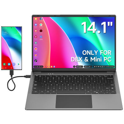 Monitor portátil Dopesplay de 14.1 pulgadas con teclado y batería para Samsung DeX S24 Z Fold 6 Note20, extensor de pantalla 1200P para Mini PC