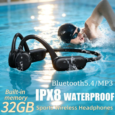 Auriculares de Conducción Ósea IPX8 Impermeables MP3 32GB Bluetooth 5.4 Inalámbricos con Micrófono para Natación, Deportes y Fitness, Nuevo 2026