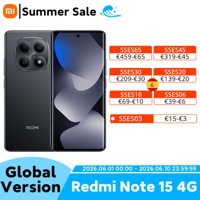 Versión Global Redmi Note 15, Teléfono Inteligente 4G, Batería de 6000 mAh, Carga Rápida de 33 W, Cámara Dual de 108 MP, Pantalla AMOLED de 6.77 Pulgadas y 120 Hz, Teléfono Móvil Xiaomi
