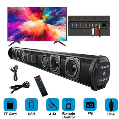 Barra de sonido para TV y coche, barra de sonido envolvente para el hogar, compatible con Bluetooth, con cable y inalámbrico, para PC, teatro, TV, ordenador, altavoz