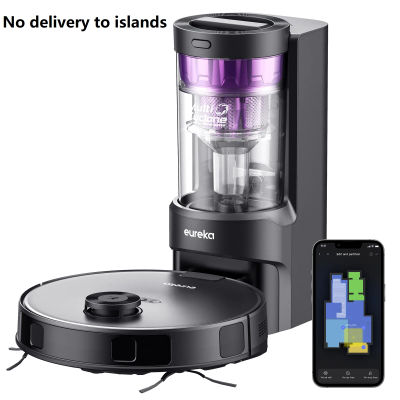 Robot aspirador Eureka E10s con estación de vaciado sin bolsa, aspirador robótico de capacidad de 45 días, succión de 4000 Pa