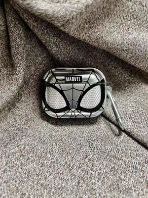 Para funda Airpods Pro 2, funda chapada en plata Spiderman suave de TPU para auriculares para Airpods 1/2/3/4 funda con Keychian Kids