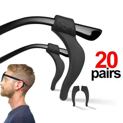 2/40 unidades de ganchos de silicona antideslizantes para patillas de gafas, soporte de sujeción para gafas de sol, accesorios anticaída para gafas