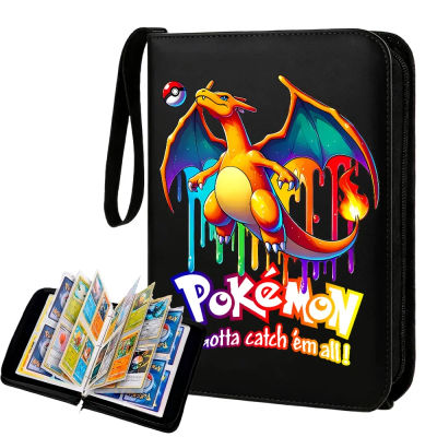 Álbum con Cierre para 400 Tarjetas Pokémon, Carpeta con Fundas Protectoras para Tarjetas, Libro de Colección de Juegos, Charizard