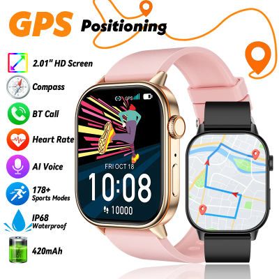 LIGE 2025 para Android IOS GPS reloj inteligente mujeres 2,01 "pantalla HD ritmo cardíaco Bluetooth llamada brújula IP68 impermeable hombres Smartwatch