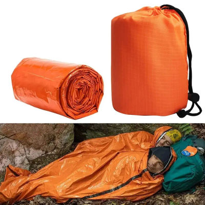 Saco de dormir de emergencia, mantas térmicas de Mylar ultraimpermeables, saco de dormir de supervivencia ligero, mantiene el calor para acampar y hacer senderismo