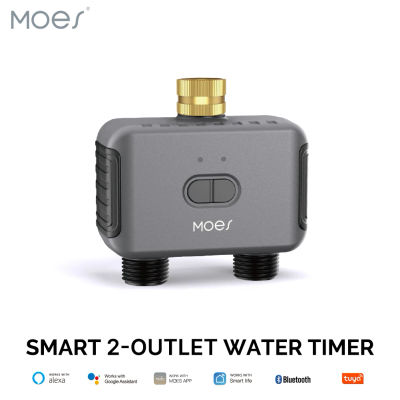 MOES Bluetooth Válvula de agua inteligente de 2 vías, aspersor de jardín, temporizador programable, filtro, retardo de lluvia, control de riego automático