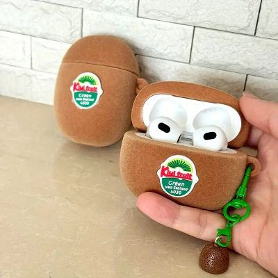 Funda de silicona para auriculares Kiwi 3D a la moda para Airpods 4 2024, funda suave a prueba de golpes para auriculares, bonita funda para Airpods 1, 2, 3 Pro 2022
