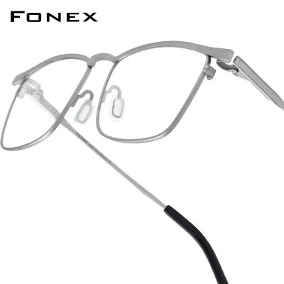 Montura de gafas de titanio FONEX para hombre, gafas ultraligeras cuadradas de diseño de marca, gafas japonesas ultraligeras de alta calidad 85741