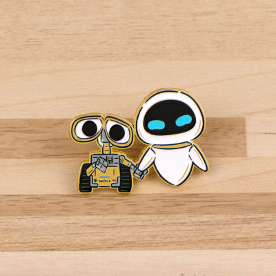 Bonito broche de robot de dibujos animados esmaltado para abrigos, broches de moda para mujer, insignias de solapa, regalo de joyería para pareja