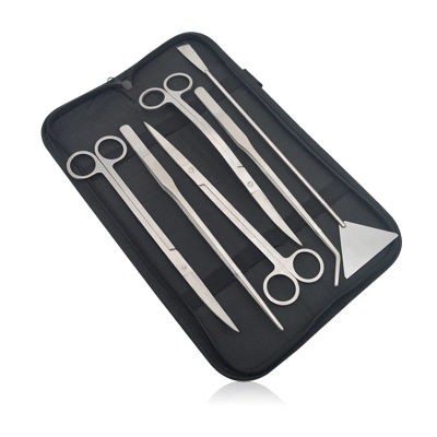 Juego de herramientas de tijera para acuario, tijeras onduladas, pinzas, plantas, hierba, herramientas de limpieza de acero inoxidable, palas para pecera, accesorios para acuario