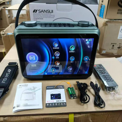 Pantalla de 10,1 pulgadas Altavoz Bluetooth reproductor de vídeo 60W SANSUI K115 altavoz portátil red TV móvil misma pantalla FM/TF/AUX