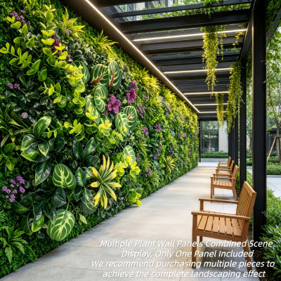 Panel de pared de plantas verdes para exteriores con diseño de valla de madera - Pantalla de privacidad de 60.96cm X 40.64cm, adecuada para plantas reales para el hogar