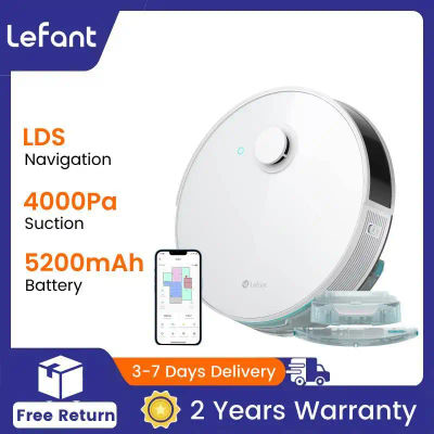 Leftant N3 4000Pa Robot aspirador y fregona sónica Combo, mapeo de precisión con sensores Lidar y dToF, detección ultrasónica de alfombras