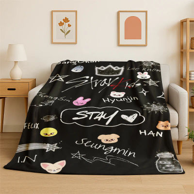 Manta de Franela con Diseño de la Banda Kpop Stray Kids, Suave y Cálida, para Dormitorio, Sala de Estar, Cama, Viajes, Campamento, Picnic, Regalo