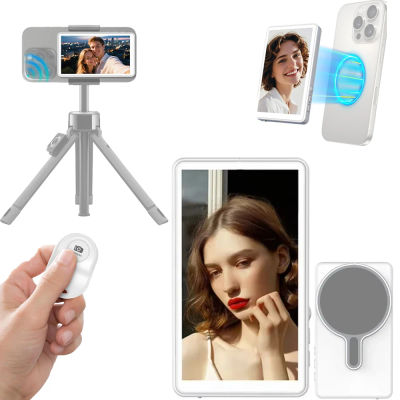 Monitor Magnético para Selfies con Teléfono, Control Remoto Bluetooth, Cámara Trasera para Selfies, Vlog, Transmisión en Vivo, Grabación de Video para iPhone y Android