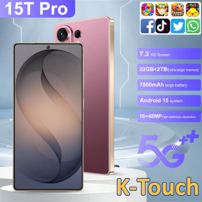 K-Touch NUEVO Teléfono Móvil 15T Pro Smartphone 7.3HD 5G Doble Tarjeta Doble Modo de Espera Teléfono Celular Económico 7800mAh Android 15 WIFI GPS Versión Global Teléfonos Móviles Para Hombres y