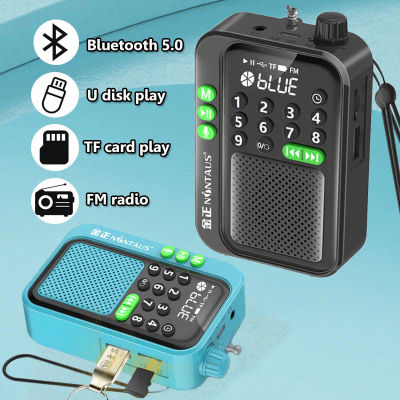 Mini Radio FM portátil, los mejores Radios de recepción, altavoz inalámbrico Bluetooth de 5W, tarjeta TF, disco U, reproductor de música MP3, compatible con grabación HD