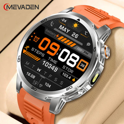 Reloj inteligente MEVADEN de acero de 1.85 pulgadas para hombre, con Bluetooth, llamadas, linterna, 1000mAh, monitor de salud, para hombre MD60