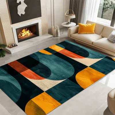 Alfombras geométricas para sala de estar, alfombra abstracta moderna, decoración antideslizante para el hogar, dormitorio, mesas de centro, alfombra lavable para comedor