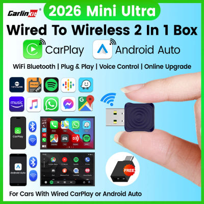 CarlinKit 5,0 adaptador inalámbrico Mini Ultra inalámbrico Android Auto y CarPlay USB Dongle para actualización de coche WiFi Bluetooth conexión automática