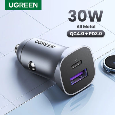 Cargador de coche UGREEN tipo C cargador USB rápido para iPhone 17 16 15 Xiaomi carga de coche rápida 4,0 3,0 cargador PD para teléfono móvil