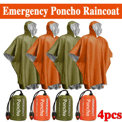 Chubasquero impermeable de emergencia, Poncho desechable de película de aluminio, ropa impermeable térmica cálida, mantas, herramientas de supervivencia, equipo de Camping