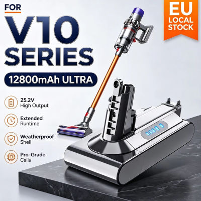 Batería de repuesto de 25,2 V y 12 800 mAh, compatible con las aspiradoras inalámbricas Dyson V10 SV12, V10 Absolute y V10 Animal; alta capacidad, larga duración.