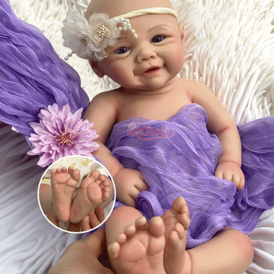 Regalo de cumpleaños para niños mayores de 3 años, juguete de 17 pulgadas de silicona para bebés recién nacidos, niña y niño, Vivienne, muñeca de silicona suave de la vida real.