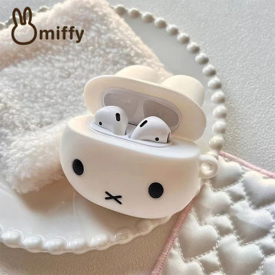 Miffy-funda protectora para auriculares Airpods4, 1/2 generación, inalámbrico, Kawaii, silicona, Bluetooth, Pro3, juguete para regalo
